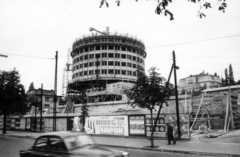 Magyarország, Budapest II., Szilágyi Erzsébet fasor, a Budapest körszálló építkezése., 1966, Középületépítő Vállalat - Kreszán Albert - Koczka András - Kemecsei József, Budapest, Fortepan #227936