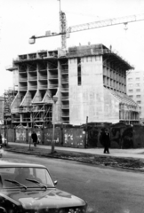 Hungary, Budapest XI., a Budafoki út - Irinyi József utca sarkán álló BME Schönherz Kollégium építkezése., 1978, Középületépítő Vállalat - Kreszán Albert - Koczka András - Kemecsei József, Budapest, Fortepan #227953