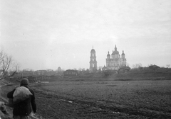 Ukraine, Kozelets, a Mária születése templom és a harangtorony., 1941, Ungváry Krisztián, church, Greek Orthodox Church, Eastern Orthodox Church, Fortepan #22822