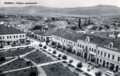 Románia,Erdély, Szamosújvár, Fő tér (Piața Libertății), kilátás az örmény katolikus templom tornyából., 1963, Ábrahám Katalin és László, Fortepan #228257