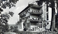 Magyarország, Mátraháza, Napsugár üdülő., 1957, Ábrahám Katalin és László, bauhaus, Fortepan #228271