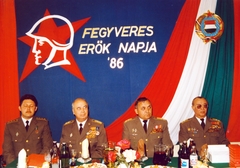 1986, Ötvös János, katona, gyűlés, Fortepan #228344