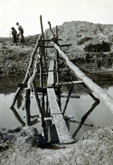 Hungary, Hortobágy, Kónya puszta (a Semsey család balmazújvárosi birtokainak része, ma Hortobágy község településrésze)., 1938, Flanek-Falvay-Kováts, bridge, Fortepan #228480