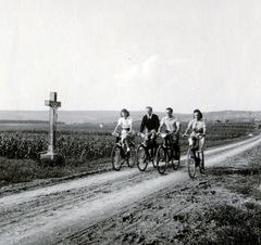 Magyarország, Budakeszi, a Budaörs és Budakeszi közötti út, a mai Farkashegyi repülőtér közelében., 1939, Flanek-Falvay-Kováts, kerékpár, Fortepan #228530