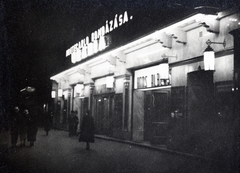 Hungary, Budapest VIII., Rákóczi út 21., Uránia mozi., 1932, Flanek-Falvay-Kováts, Budapest, neon sign, night, Fortepan #228549