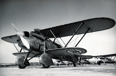 Olaszország, Grottaglie, a Délolasz Repülő Tanfolyam Fiat Cr.32 típusú repülőgépei., 1939, Szűcs Zsigmond örökösei, Fiat CR-32, repülőgép, Fiat-márka, biplán, Fortepan #228621