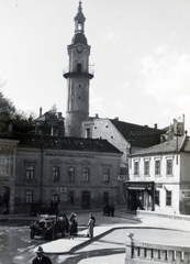 Magyarország, Veszprém, Óváros (Rákóczi) tér, szemben a Tűztorony., 1935, Flanek-Falvay-Kováts, minaret, Fortepan #228735