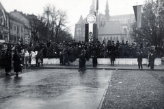 Slovakia, Košice, Fő utca (ulica Hlavná) 1938. november 11-én a magyar csapatok bevonulása idején. Háttérben a Szent Erzsébet-főszékesegyház (Dóm)., 1938, Ábrahám Katalin és László, Fortepan #229105