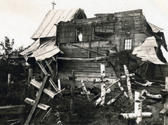 1917, Papp Éva, war damage, cemetery, First World War, ruins of church, Fortepan #229235