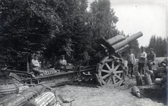 1917, Papp Éva, ordnance, cannon, Soviet soldier, wickerwork, artillery, ammunition, Fortepan #229240