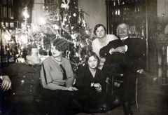 1933, Papp Éva, uniform, family, christmas tree, Fortepan #229265