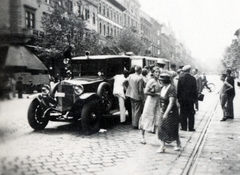 Magyarország, Budapest VI., Teréz körút, a felvétel az Aradi utcánál készült., 1934, Hirsch Hugó, automobil, osztrák gyártmány, Steyr-márka, Budapest, Fortepan #229335