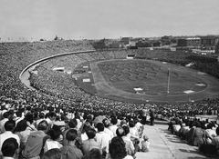 Magyarország, Népstadion, Budapest XIV., a megnyitás napján, 1953. augusztus 20-án., 1953, Kovács József, sport, sportbemutató, stadion, Budapest, Fortepan #22947