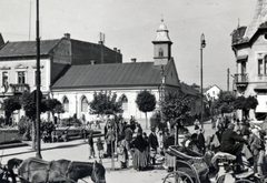 Románia,Erdély, Marosvásárhely, Rózsák tere (Piata Trandafirilor, szemben az evangélikus templom a Horea utca torkolatánál., 1940, Fucskár József Attiláné, Fortepan #229563