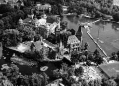 Hungary, Budapest XIV., légifotó, Vajdahunyad vára és a Városligeti-tó., 1968, Ladinek Viktor, aerial photo, Budapest, Fortepan #229679