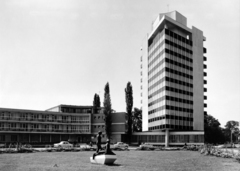 Hungary, Debrecen, Pallagi út 5., SZOT Kohász Üdülő, előtérben Vígh Tamás szobrászművész Bőség (Kettős akt) című alkotása (1961)., 1975, Ladinek Viktor, Fortepan #229697