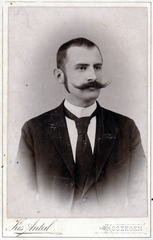 1900, Korner Veronika, moustache, portrait, tie, jacket, vest, Fortepan #230115