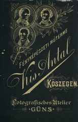 Magyarország, Kőszeg, Kis Antal fényképészeti műterme., 1902, Korner Veronika, hátlap, Fortepan #230136