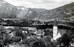 Ausztria, Adriach, előtérben jobbra a Georgskirche., 1931, Bor Dezső, látkép, hegy, völgy, Fortepan #231422