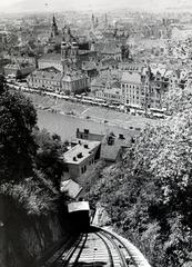 Ausztria, Graz, Schloßberg, kilátás a városra a Schloßbergbahn Bergstation állomásától., 1931, Bor Dezső, siklóvasút, Fortepan #231429