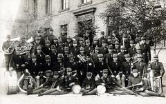 1909, Bor Dezső, military, wind band, tableau, Fortepan #231455