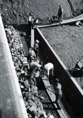 1940, Bor Dezső, construction worker, construction, big ashlar, Fortepan #231574