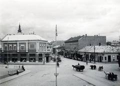 Magyarország, Nyíregyháza, Kossuth tér, szemben a Luther utca., 1942, Bor Dezső, Fortepan #231608