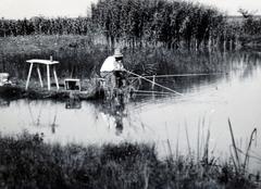 1941, Bor Dezső, horgászat, Fortepan #231637