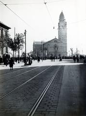 Magyarország, Budapest IX., Mester utca, szemben a Haller utcánál a Páli Szent Vince-templom., 1942, Bor Dezső, Budapest, Fortepan #231664