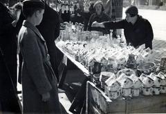 1938, Bor Dezső, market, seller, fair, mug, Fortepan #231671