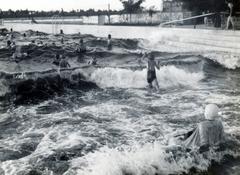 Magyarország, Hajdúszoboszló, hullámmedence a strandon., 1934, Bor Dezső, hullámfürdő, Fortepan #231781