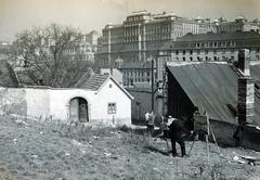 1928, Bor Dezső, Best of, festő, festőállvány, eltűnt épület, palota, Fortepan #231851