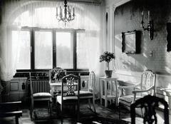 Magyarország, Balatonkenese, Székesfővárosi tisztviselők üdülőtelepe (később Honvéd üdülő), hall., 1914, Losonci Rita dr., enteriőr, fény, ablak, Fortepan #232276