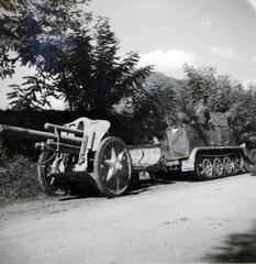 1940, Tordai György, löveg, 10.5 cm leFH 18 tarack, tüzérségi vontató, Fortepan #232788