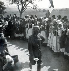 1940, Tordai György, üdvözlés, motoros szemüveg, Fortepan #233172