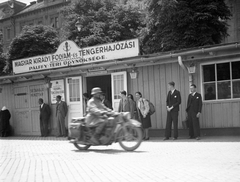 Hungary, Budapest II., budai alsó rakpart a Bem József (Pálffy) térnél, német katonai csapatok átvonulása, 1941, Fortepan/Album002, motorcycle, military, DKW-brand, second World War, Budapest, Fortepan #23330