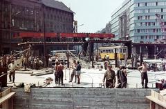 1968, Hegyvidéki Helytörténeti Gyűjtemény, színes, felüljáró, metróépítés, Fortepan #234261