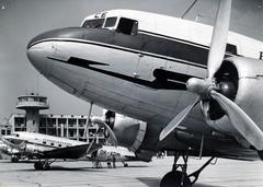 1965, Hegyvidéki Helytörténeti Gyűjtemény, repülőtér, CSA légitársaság, Douglas-márka, Douglas DC-3, LOT (Polish Airlines), repülőgép, Fortepan #234732