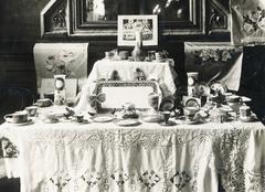 1921, Fejér Csaba-Kindert Piroska, porcelán, gyűjtemény, hímzés, Fortepan #235383