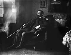 1925, Fortepan, portrait, smoking, moustache, pipe, interior, man, beard, melancholy, Fortepan #2368