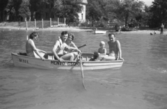 Magyarország,Balaton, 1955, Pálfi Balázs, csónakázás, Fortepan #23723