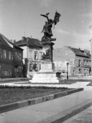 Magyarország, budai Vár, Budapest I., Dísz tér, Honvéd-szobor (Zala György, 1893.)., 1956, Pálfi Balázs, Budapest, emlékmű, Fortepan #23729