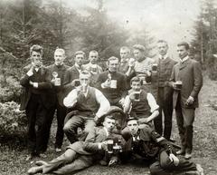 1903, Nagyhegyi Katalin, Best of, férfiak, csoportkép, söröskorsó, Fortepan #237555