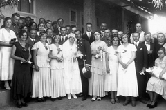 1932, Kővári Brigitta, wedding ceremony, tableau, gendarme, bride, Fortepan #23774