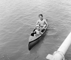 Magyarország, Balatonföldvár, Strand., 1934, Korbuly, kenu, Fortepan #2398