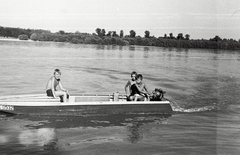 Magyarország, Duna a Sió-torkolatnál., 1962, Márton Gábor, gyerekek, motorcsónak, Fortepan #24100