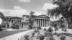 Hungary, Budapest XIV., Hősök tere, Szépművészeti Múzeum., 1936, Somlai Tibor, museum, eclectic architecture, Budapest, Albert Schickedanz-design, Neoclassical architecture, Fülöp Ferenc Herzog-design, Fortepan #24131