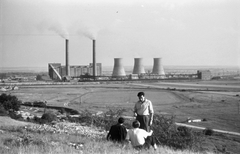 Hungary, Várpalota, Inota, November 7. hőerőmű., 1958, Szánthó Zoltán, chimney, cooling tower, power station, Fortepan #24284