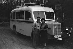 Hungary, Verőce, (Nógrádverőce), Magyarkút, Rába speciál autóbusz., 1958, Szánthó Zoltán, bus, Hungarian brand, Rába-brand, number plate, Fortepan #24292