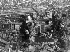 Hungary, Debrecen, a város amerikai bombázása. A felvétel 1944. június 2-án készült., 1944, National Archives, bombing, second World War, Fortepan #24326